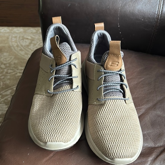 Skechers Tan and Gray Sneakers Lightweight Breathable Design - Picture 2 of 3